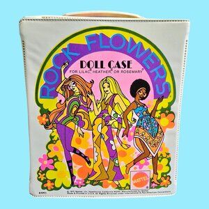 Vintage 1970 Mattel Rock Flowers Doll Case for Rosemary Heather Lilac 6.5" Dolls